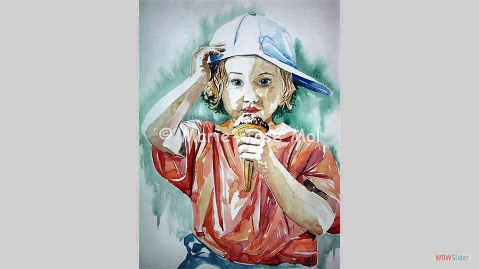 Meisje ijsje 50x60
